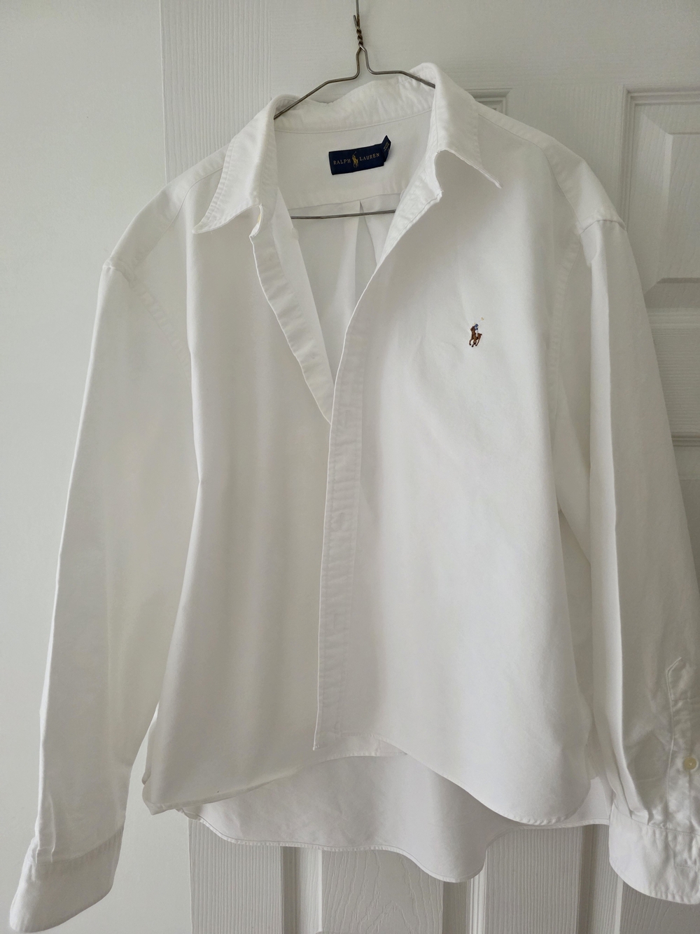 Polo Ralph Lauren Boxy Cropped Shirt White Cropped Button Down Shirt